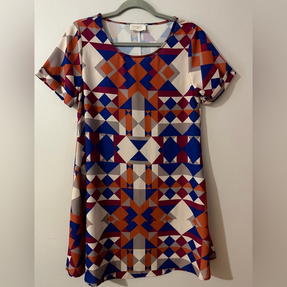 Anthropologie Everly Multicolor Geometric Print Dress Size Women’s Small
